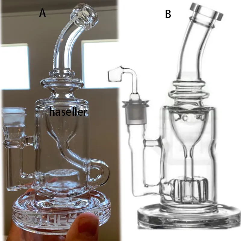 Klein Recycler Oil Rigs Hookahs Shisha Glass Water Bongs Bubbler Chicha Beaker Base Bong met 14 mm gewricht