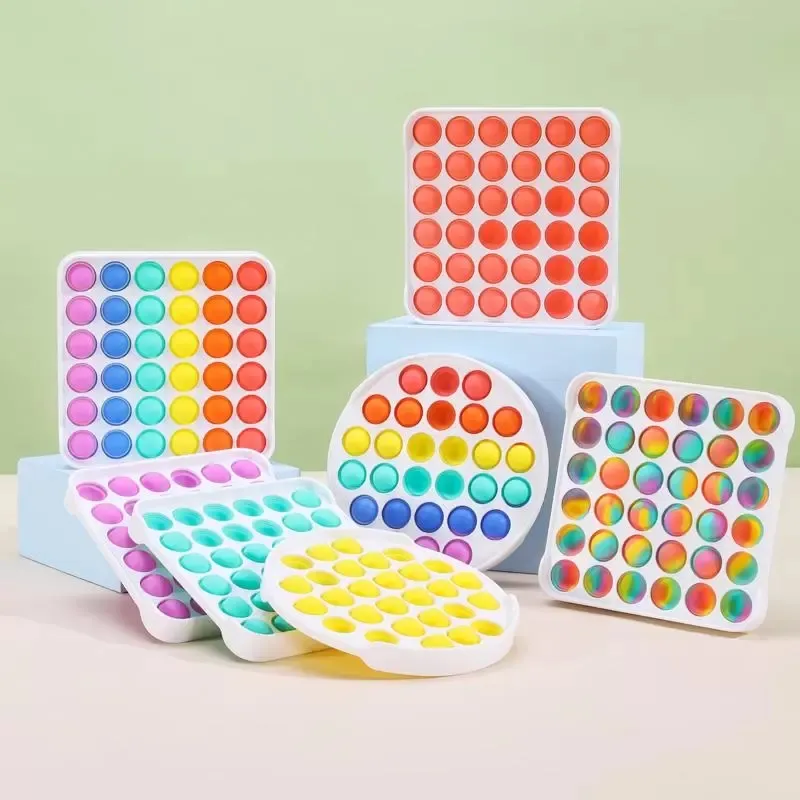 Den senaste flerf￤rgade fidget Sensory Pushs Toys Bubble Board Game Angst Stress Reliever Kids Adults Autism Special Behov ZM923