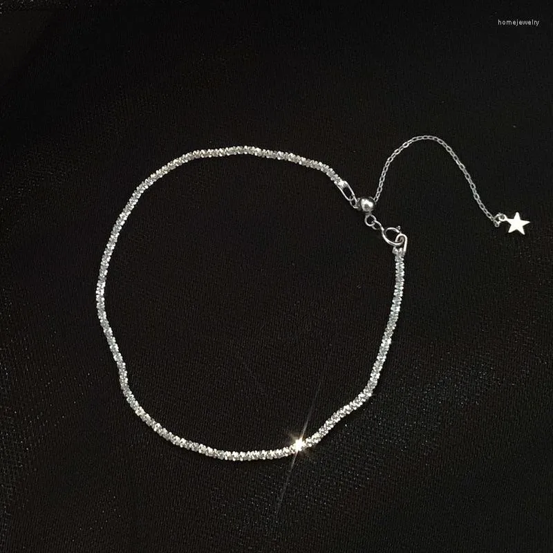 Anklets S925女性のためのスターリングシルバークリスタルハートアンクルブレスレット2022ジュエリーオーガナイザートビレラスデプラタレイ925 Mujer