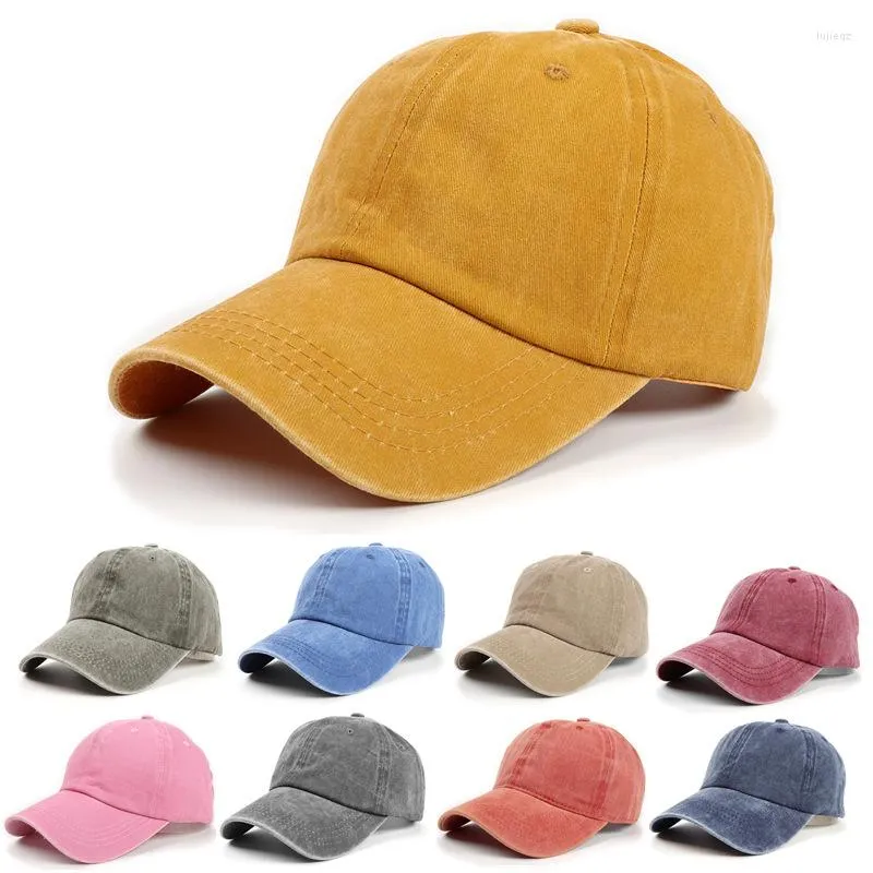 Cappellini da baseball Distress Soft Top Rap Cap per uomo Tinta unita Moda Hip Hop Pattinaggio all'aperto Cappelli lavati Sport Stile americano Quattro stagioni