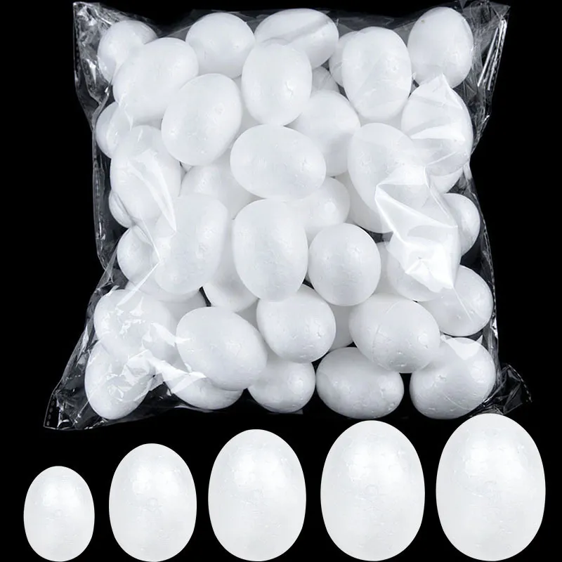 Other Festive Party Supplies 20pcs 3 5 9cm Painting Easter Foam Egg White Polystyrene Styrofoam Ball For Home Happy Eatser Decor DIY Kids Gift 220922