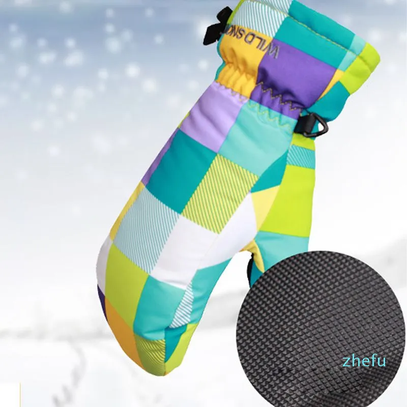 Gants de Ski pour enfants, chauds d'hiver, pour garçons et filles, Sports de plein air, imperméables, coupe-vent, mitaines de neige étendues