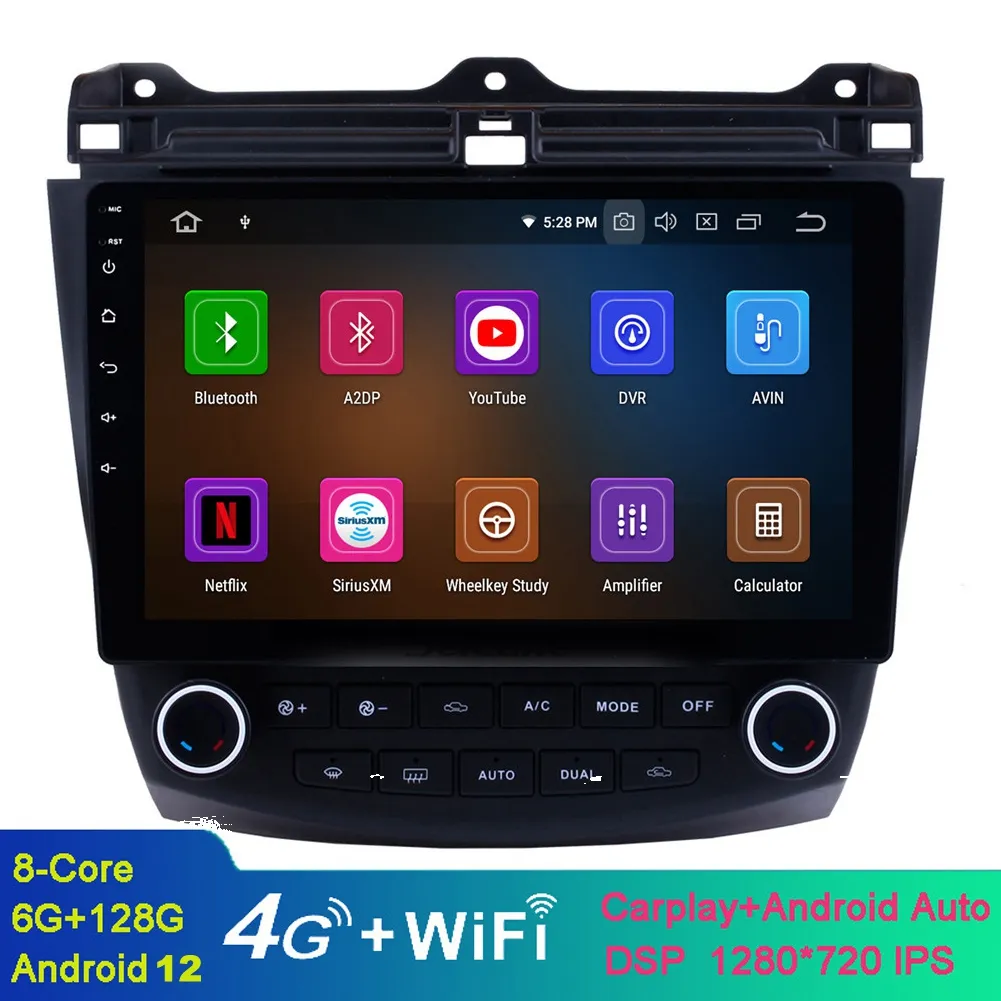 Android écran tactile voiture vidéo GPS stéréo pour Honda Accord 7 2003-2007 avec WiFi Bluetooth musique USB AUX prise en charge DAB