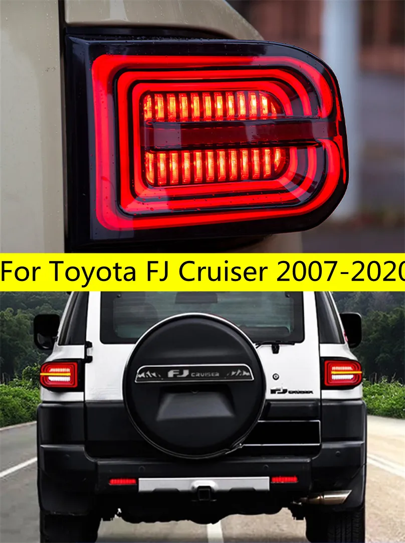 Auto Tuning Tändskor för Toyota FJ Cruiser 20 07-20 20 Bakre lamp LED Turn Signal Lights Reversing Brake Fog Taillight Assembly