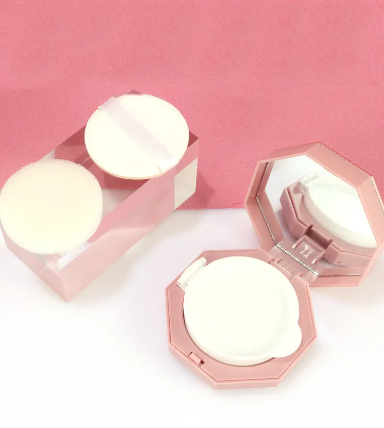 Octagon Air Cushion Tom Box Foundation Bottle With Powder Puff Pink Packaging Material