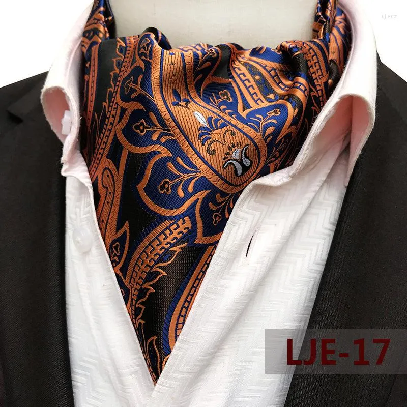 Bow Ties Ascot Tie Mens Paisley Jacquard Cravat Neck Scarf British Style Suit Shirt Accessori f￶r m￤n slips trendig aff￤r