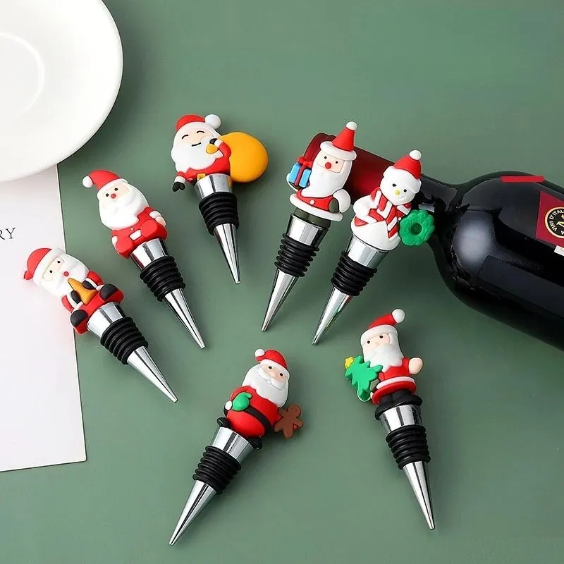 Christmas Series Santa Claus Wine Bottle Stopper Party Gift Christmass Bar Decor Sealed Fresh-keeping Wines Champagne Stopper 0923