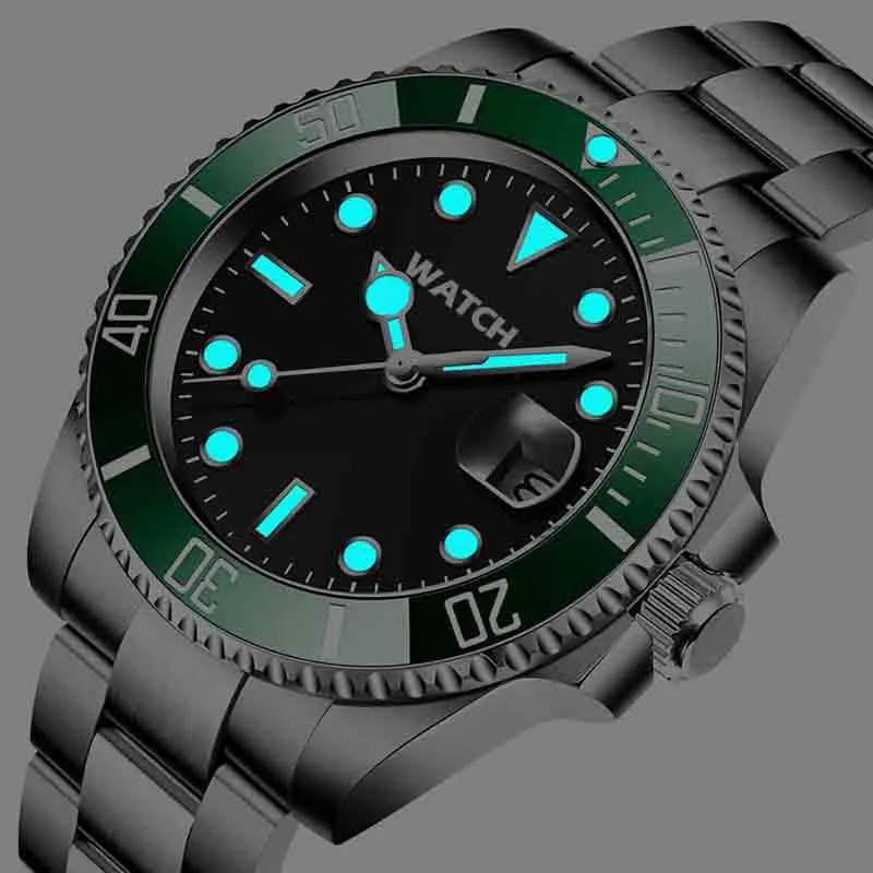 orologi da uomo meccanici automatici in ceramica 41mm completamente in acciaio inossidabile Chiusura scorrevole Orologi da polso da nuoto orologio luminoso con zaffiro montr214s