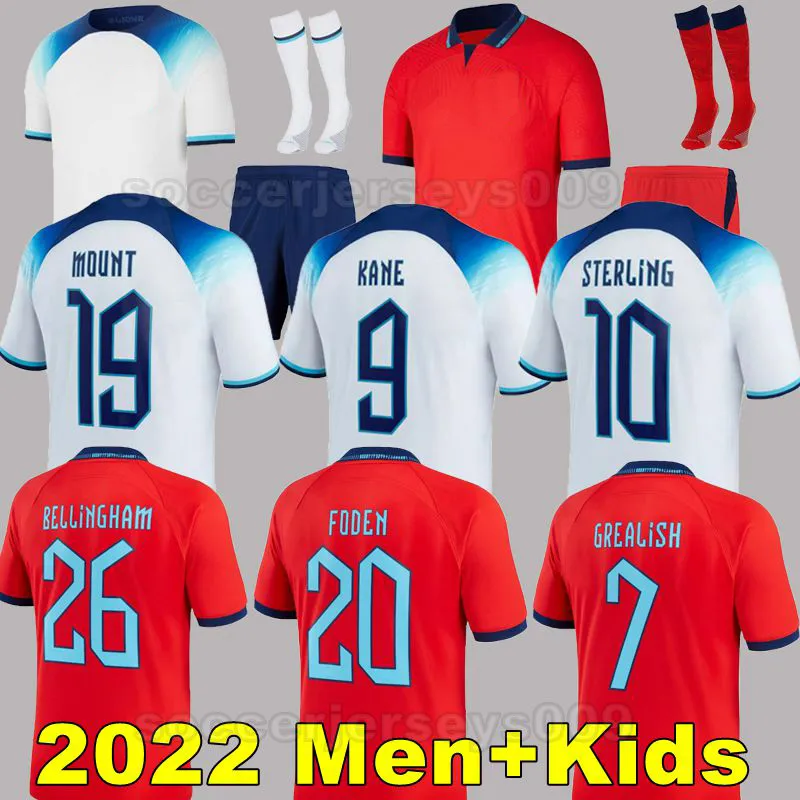 Angleterre FODEN soccer jerseys 2022 KANE STERLING GREALISH RASHFORD MOUNT BELLINGHAM SANCHO 22 23 national Football shirt men kids kit uniform EnGLaNDS