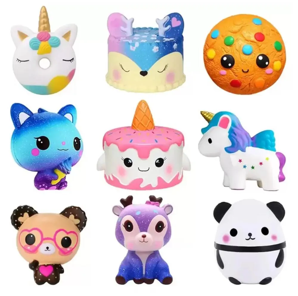 Jumbo Squishy Kawaii Horse Cake Deer Panda Squishes بطيئة الصعود التخفيف من ألعاب الضغط على الأطفال GF0924