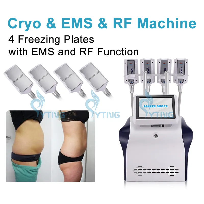 3 i 1 bantmaskin Cryo Pad Fat Freezing Plate EMS Body Contouring RF Fat Burner Viktminskning