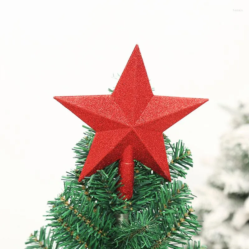 Kerstdecoraties 15/20 cm Glitter Stars Tree Topper Decoratie Vijfpuntige ster Xmas Ornamenten voor Jaar Navidad Party Supplies