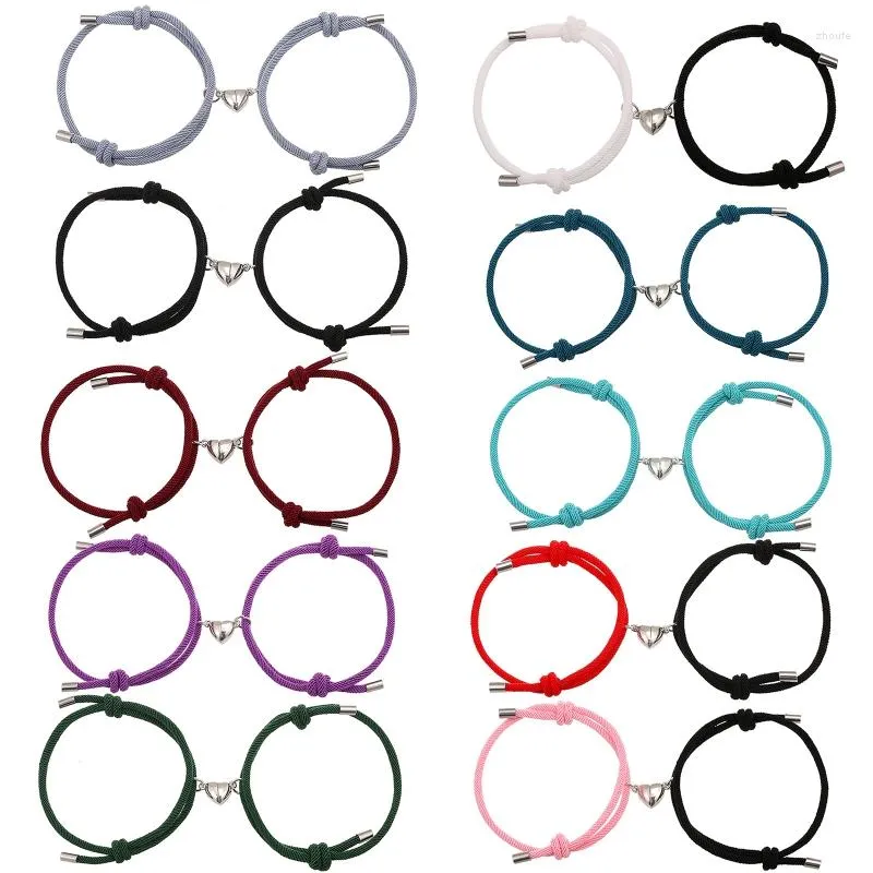 Bracelets de charme 2x Relacionamento de atração mútua Pulseira de correspondência para o dia dos namorados do casal