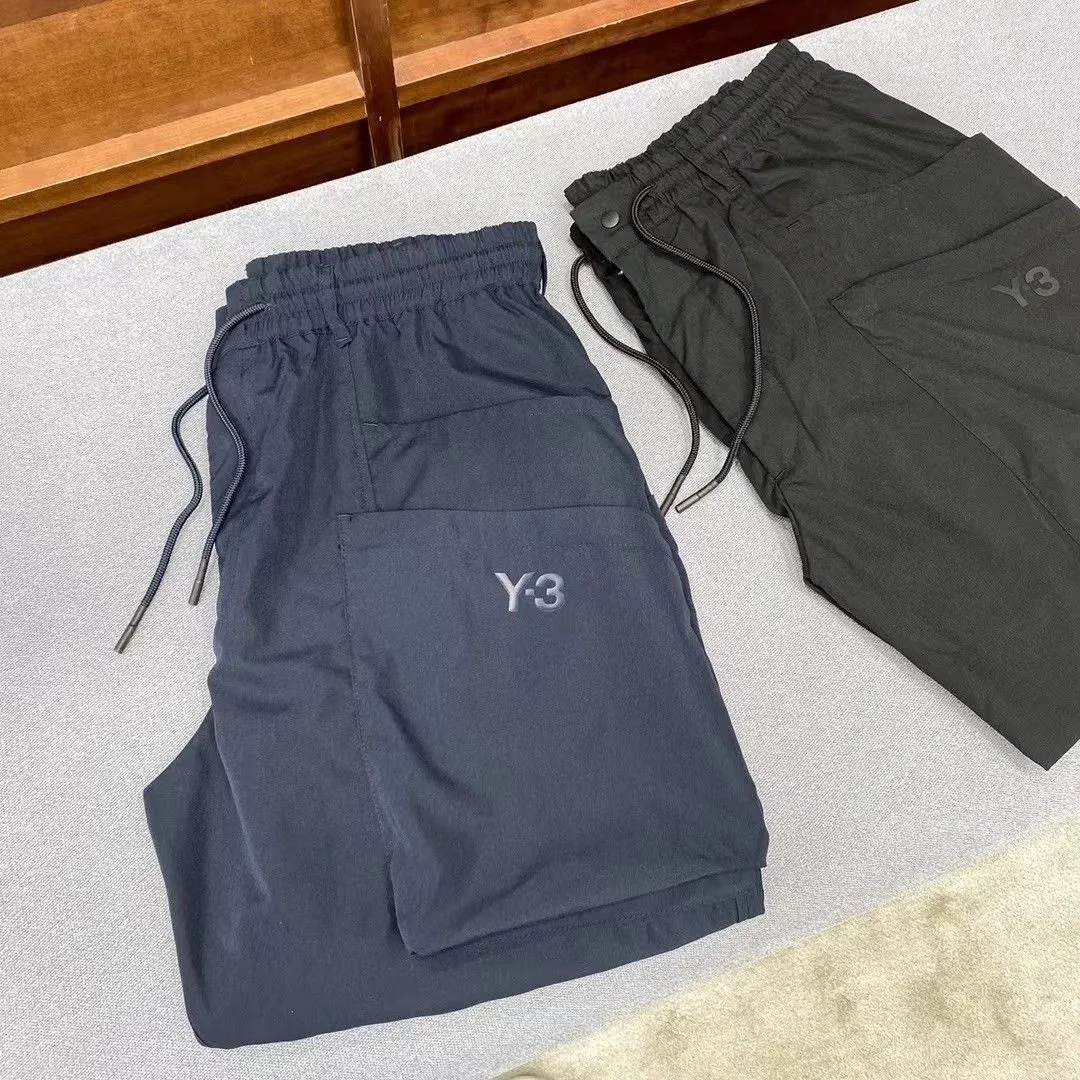 Pantalon cargo pour hommes été Y3 lettre imprimée bleu marine sport pantalon de survêtement décontracté