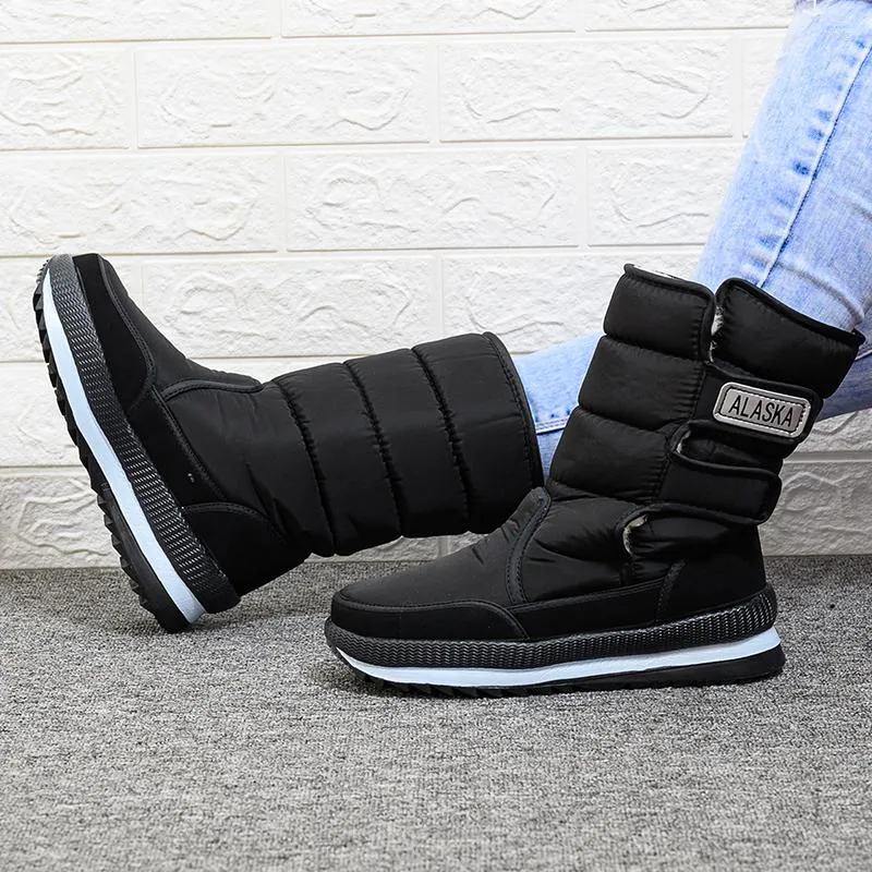 Stiefel Winter Herren Schnee Plattform Wasserdichte Luxus Kalb Marke Designer Outdoor Turnschuhe Punk Männer Motorrad