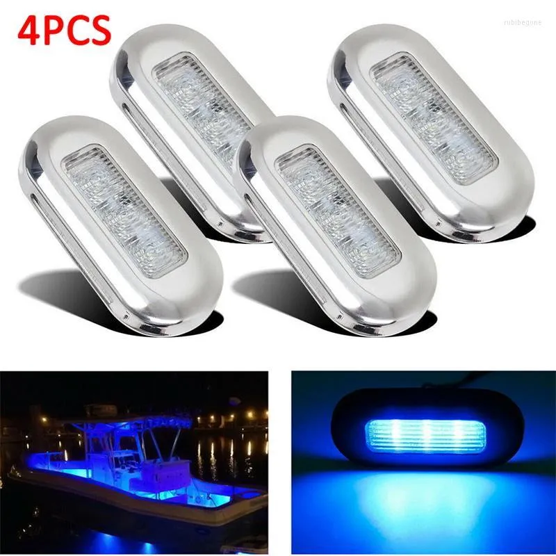 Duvar lambası 4pcs 12V 24V Deniz Arka Lameleri 3 LED Tekne Merdiven Güverte Yan İşaretçi Işık Göstergesi Dönüş sinyali nezaket ışıkları aksesuarları