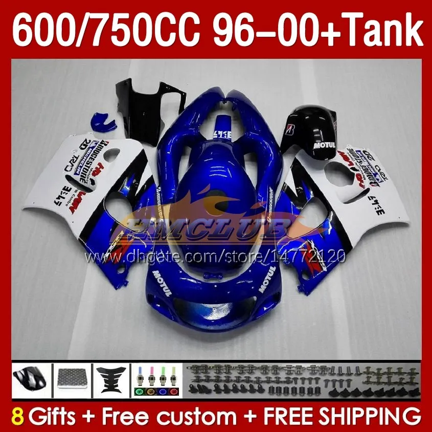 Suzuki SRAD GSXR 600 750 CC 600cc 750cc 96-00 Vücut 156NO.16 GSXR750 GSXR-600 GSXR600 96 97 98 99 00 GSX-R750 1997 1998 1999 1999 1999 2000 Kaplama Mavi Fabrika