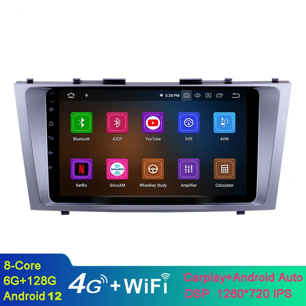 9 tums peksk￤rm Android Car Video GPS Navigation System f￶r Toyota Camry 2007-2011 med Bluetooth Multimedia Player Support DVR