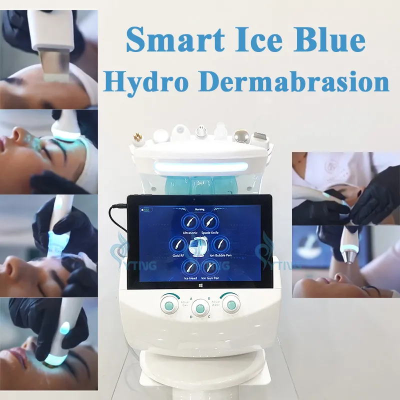 Ny 7 i 1 Hydro Microdermabrasion Face Peeling Clean Care Ansiktsrengöring Hydra vattenskal Oxygen Jet Peel Machine med hudanalysator