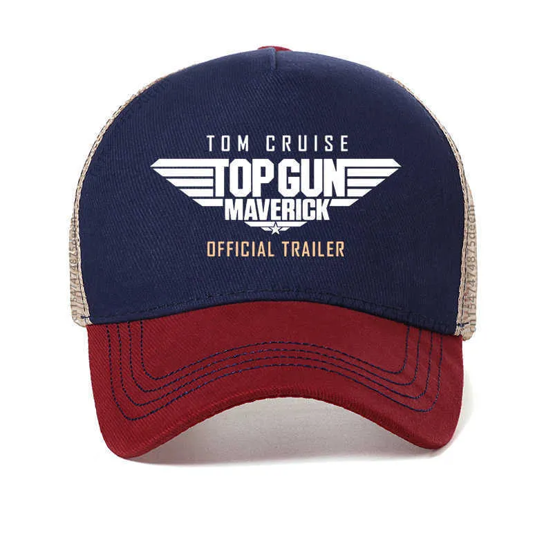 Czapki z daszkiem Top Gun 2 Maverick Atmungsaktives czapka z daszkiem Unisex lato mężczyźni fajna siatka czapki Tikka Unisex regulowana czapka z daszkiem Casquette T220923