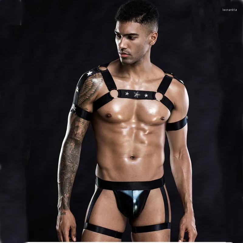 Мужские стринги мужские сексуальные нейлоновые БДСМ комплект бондажных ремней для тела мужской эластичный эротическое нижнее белье нагрудные ремни гей-костюм ночной Cl330u