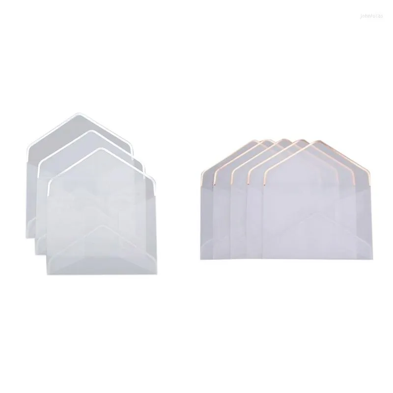 Presentförpackning 40st Stamping Printing Paper Envelope Transparent Letter Inbjudan Jubileum Silver Rosegold