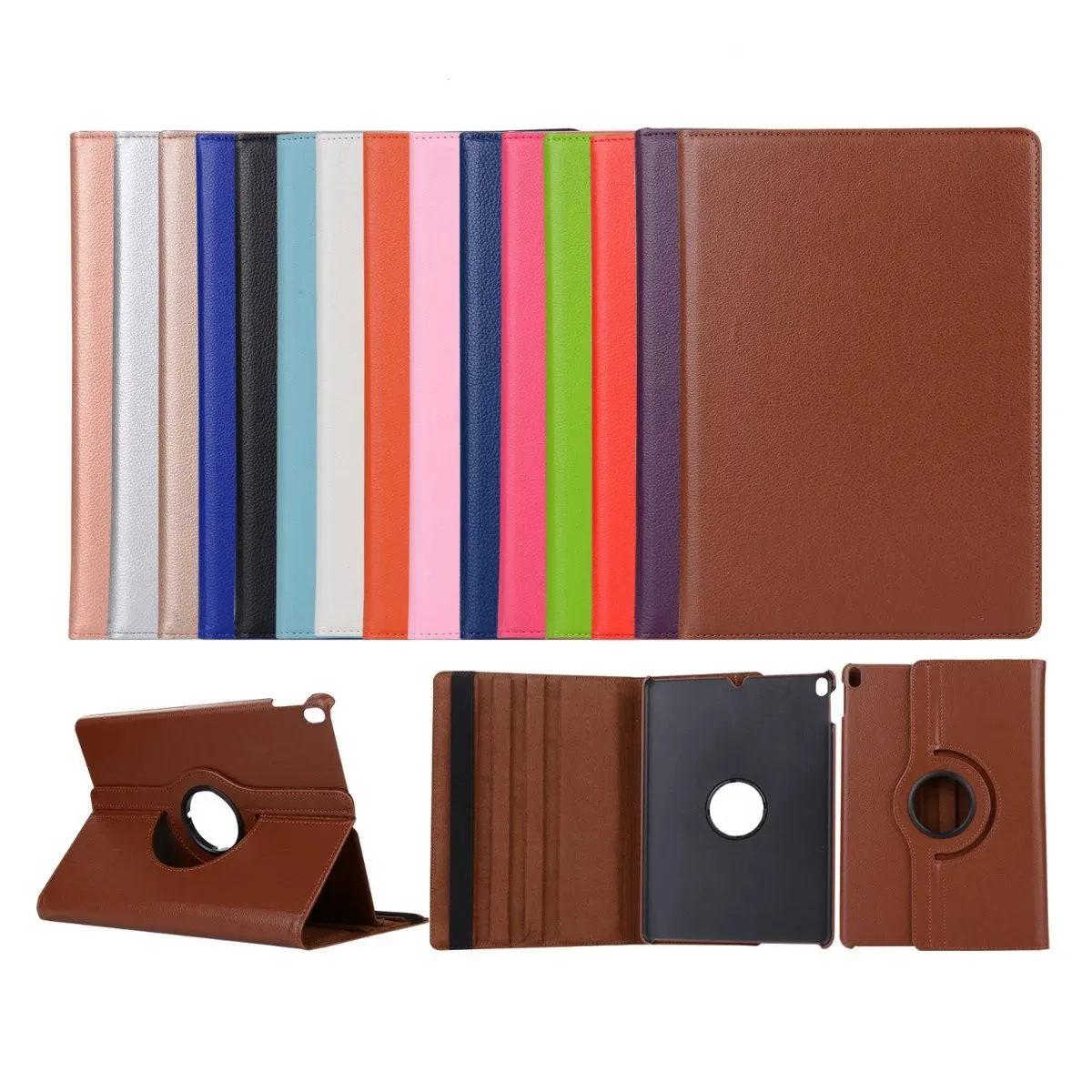 360 Roterende Flip PU Leather Stand Smart Cases Voor iPad Mini 3 5 Pro Air 4 Air4 10.9 11 2021 7 8 10.2 2022 10.5 9.7 Samsung Tab T220 A8 10.5 X200 X205 T290 T295 T510 T500 P610 S7 S8