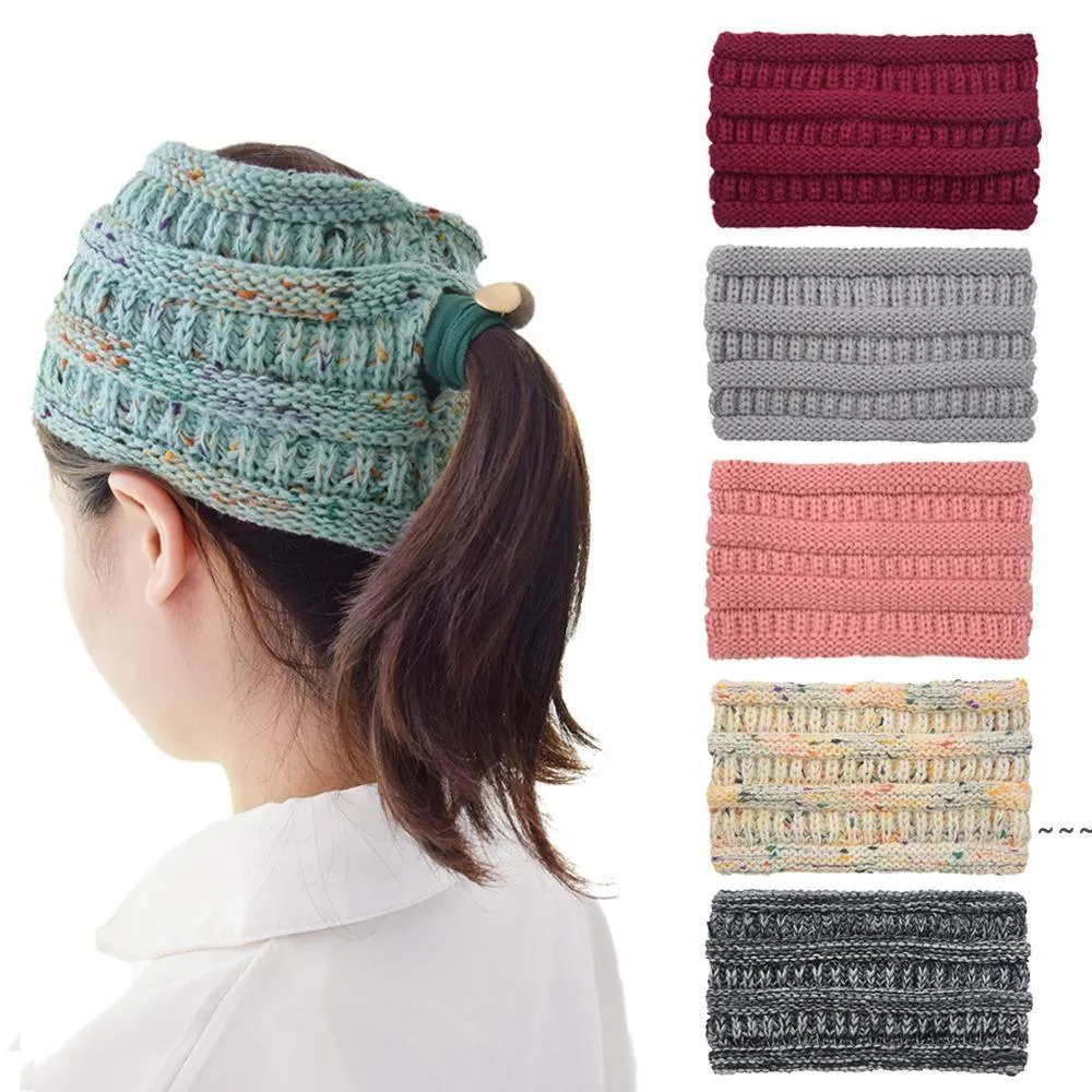 Girl Woman Headband Knit Ponytail Crochet Hair Accessory Yoga Sport Ins Elastic Hairband Super Stretch BBB15720
