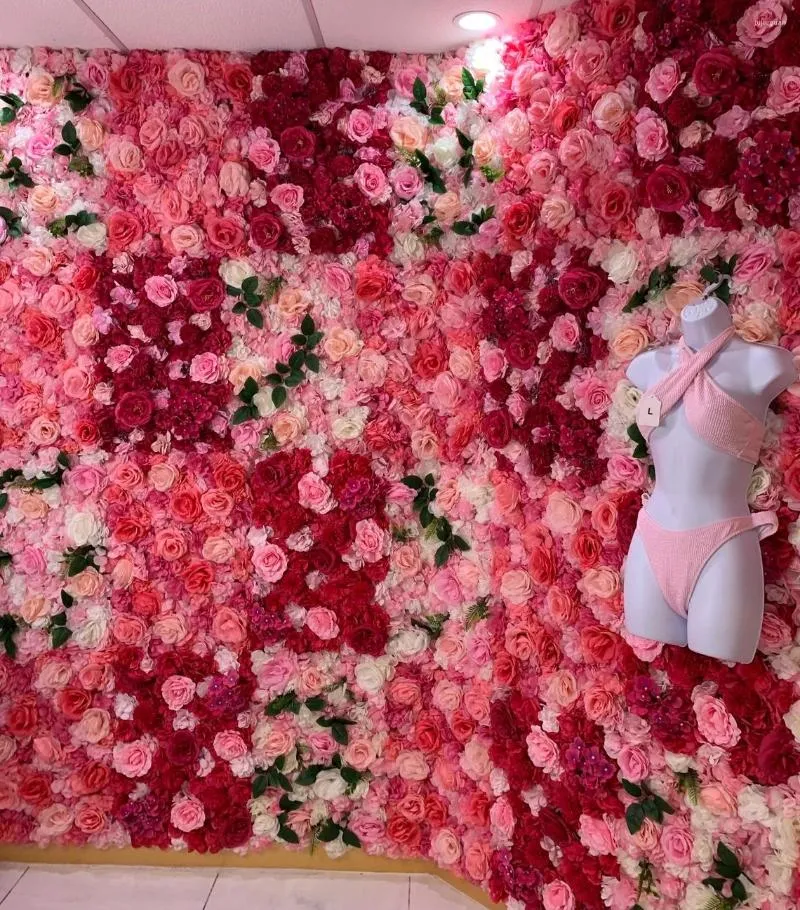 Декоративные цветы искусственная настенная романтика 40x60cm DIY Рождественский свадебный украшение на фоне дня рождения