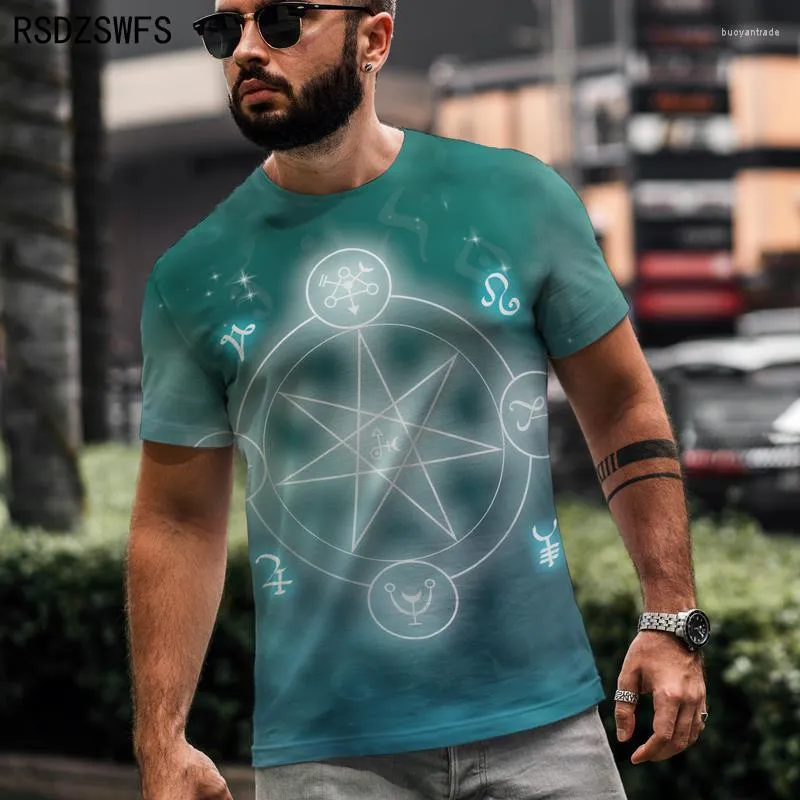 Erkek Tişörtleri 2022 Son Tasarım 3D T-Shirt Gotik Tarz Baskı Rüya Sihirli Desen Erkekler Bir Giysinin Diğer Tarafına Uygun 5xl