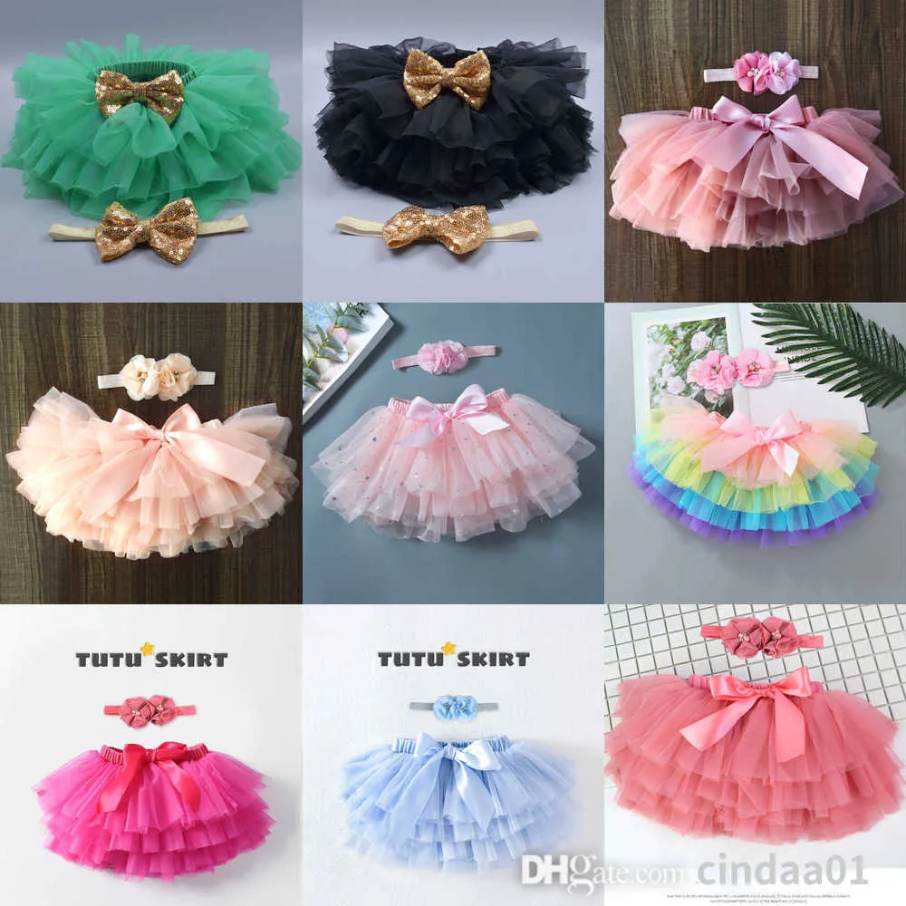 Bébé filles Tutu robe arc gaze pantalons jupes Designer enfants avec bandeau PP jupes princesse robes bébé vêtements 0-3T