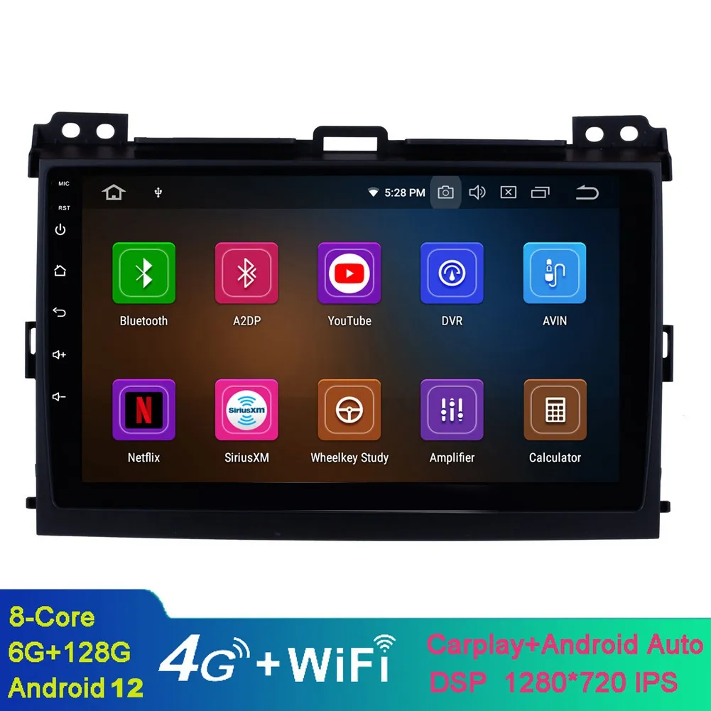 9 pouces Android tactile Car Video GPS Navi Stéréo pour 2003-2009 Toyota Prado Head Unit avec WiFi Bluetooth USB Support Dab