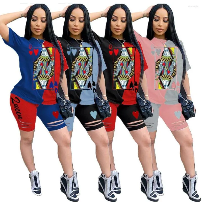 Tracksuits voor dames S-4XL Summer Plus Size Short Two-Piece Set Printing Top en Shorts 2 Sets Womens Outfits Groothandel Drop
