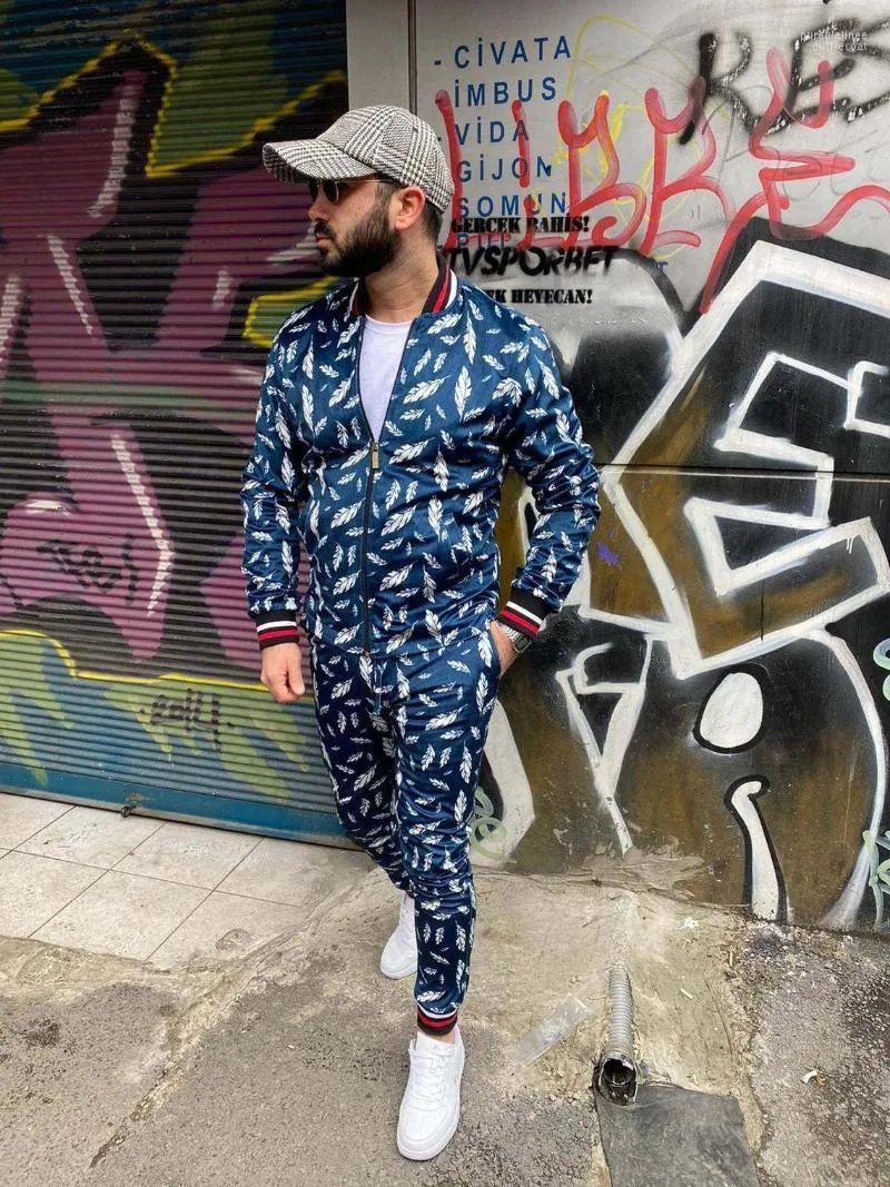 Men s Tracksuits Men s 2022Men s Sets Fashion Brand Men s Leisure Travel Suit Autumn Thin Zipper Coat Pants 3D Printing