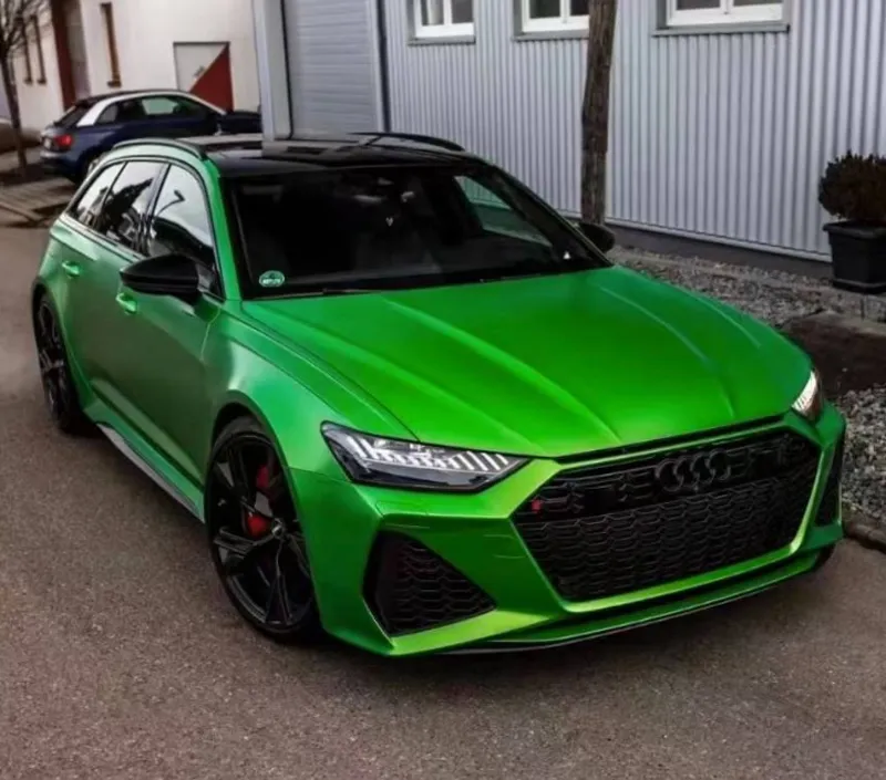 Premium Pearl Matte Metallic Kermit Green Vinyl Wrap Film Car Wrapping Foil con decalcomania autoadesiva a rilascio del canale d'aria