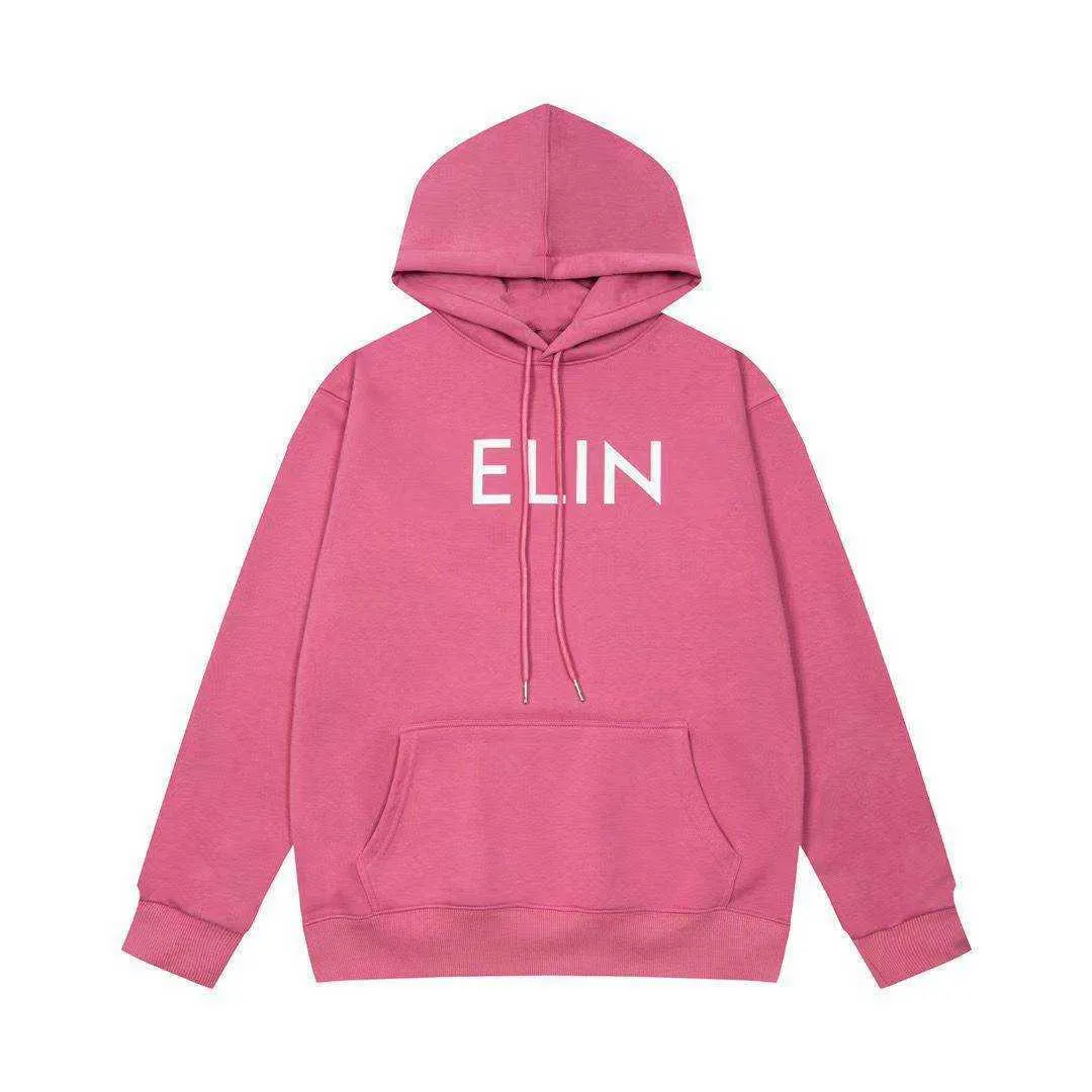 Palmangel Hoodie Luxury Brand Celinhoodie Classic Celina Letter Print Men and Women Pullover Autumn Winter High Street Loose Sweater Pink