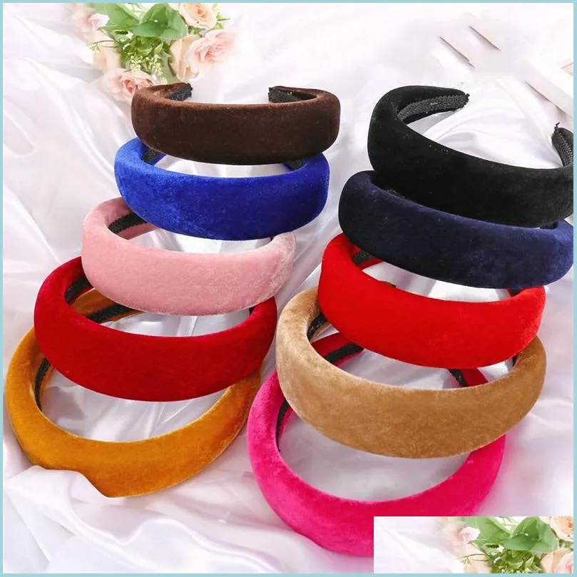 Главные повязки Pure Color Hair Bands Mticolor Lady Head Hoop Wide Hairbands Women Fashion Accessories 3 99xy J2B Drop 2 DHWPD