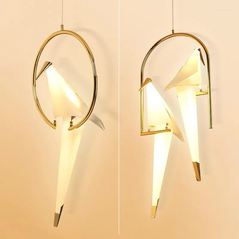 مصابيح قلادة الطيور الحديثة مصباح مصباح أضواء الثريا الإضاءة LED LED Hanglamp Loft Decor Tiptures غرفة المعيشة