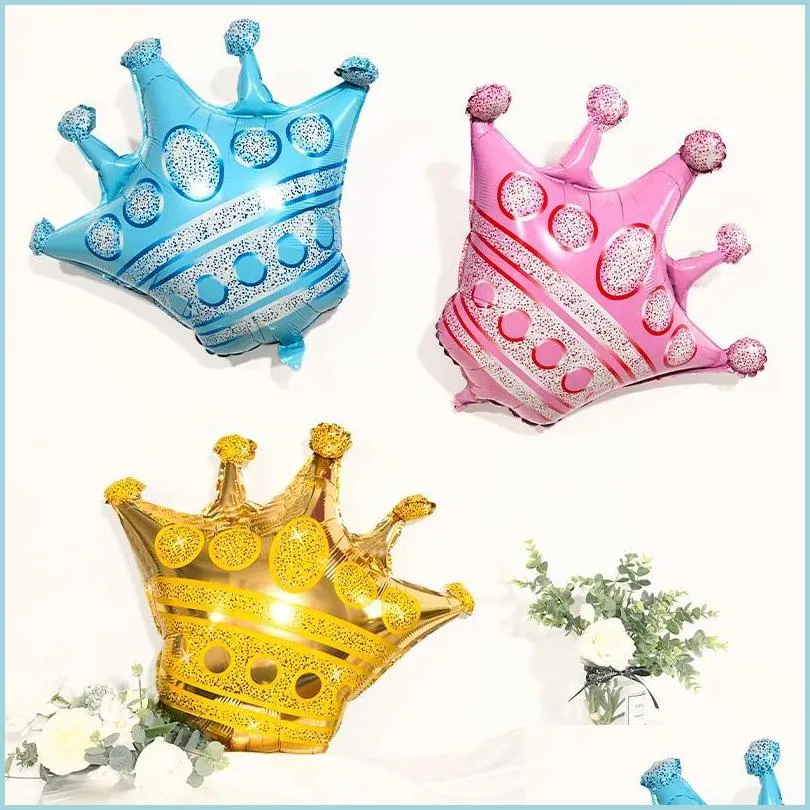 Party Decoration 1pcs Large Rose Gold Crown Helium Balloon Queen Princess Foil Balloons For Happy Birthday Wedding Baby Drop Delivery DHBTF