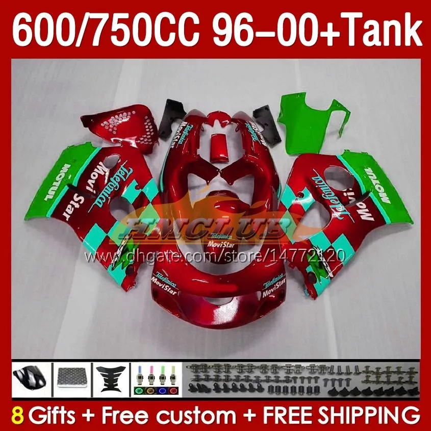 Carenados Movistar tanque rojo para SUZUKI SRAD GSXR600 GSXR 600 750 CC 1996 1997 1998 1999 2000 Cuerpo 156No.111 GSXR750 600CC GSX-R750 750CC 96-00 GSXR-600 96 97 98 99 00 Carenado