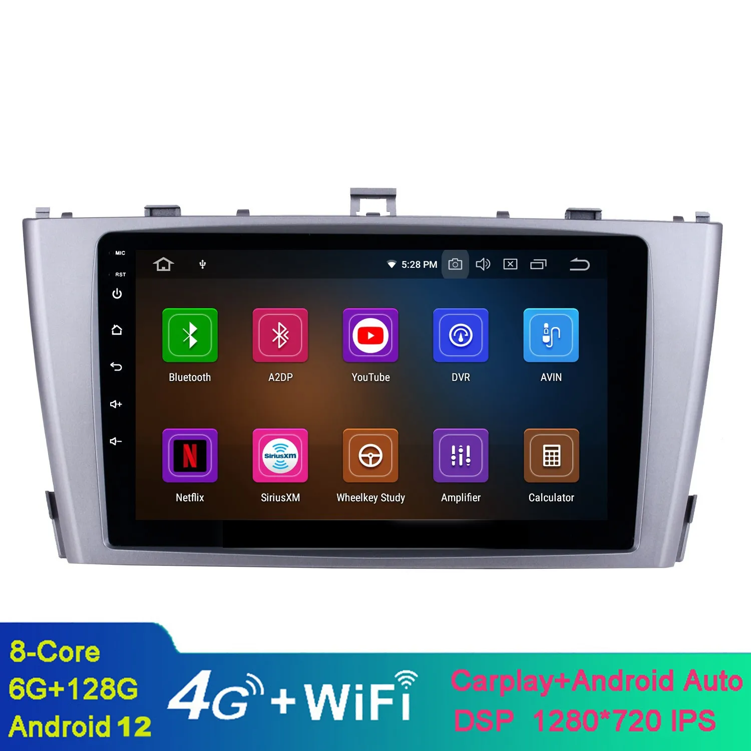 Autoradio GPS Navi stéréo Android 9 pouces pour 2009-2013 Toyota AVENSIS avec WIFI Bluetooth musique USB AUX support DAB