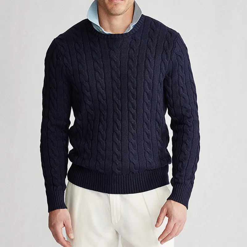 Pulls pour hommes y petit cheval décontracté tricoté automne hiver pull tricots à manches longues col rond homme 220923