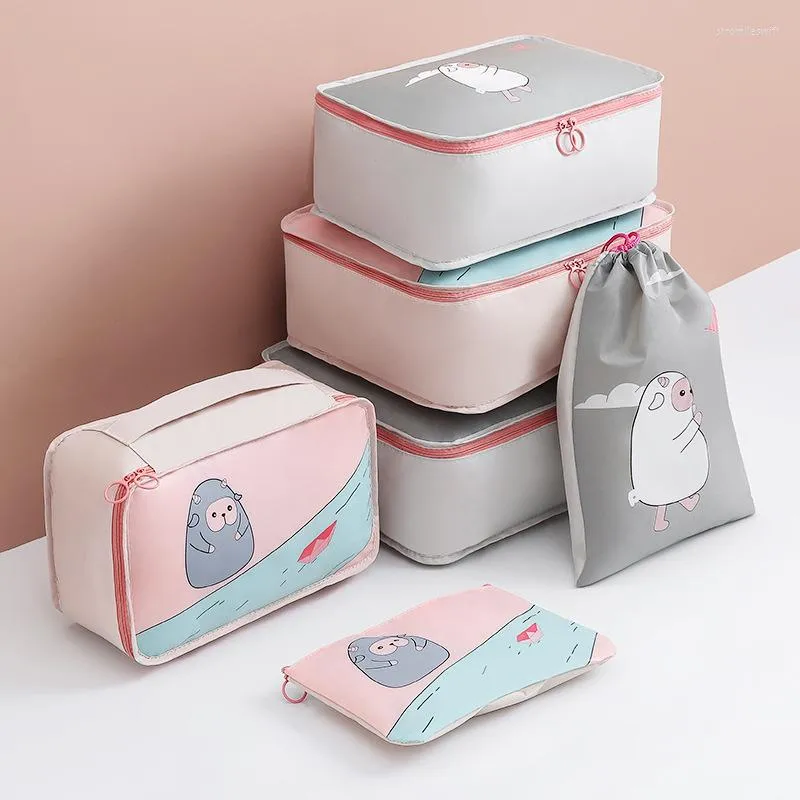 Storage Bags Cute Travel Organizer Set Clothes Shoes Bag Luggage Suitcase Dustproof Cover Waterproof