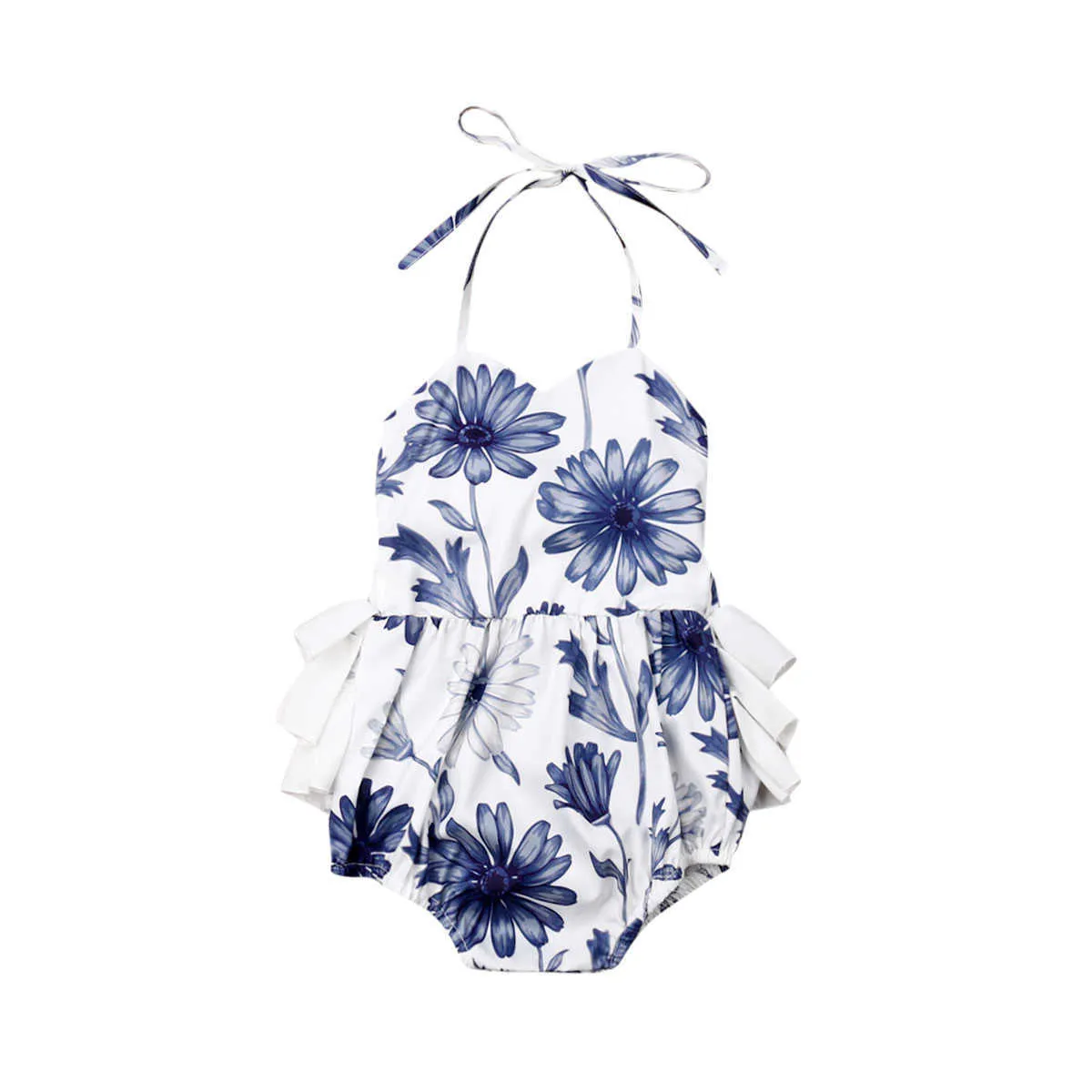 Barboteuses En Gros Été Nouveau-Né Bébé Fille Barboteuse Sans Manches Combinaison Tenues Sunsuit Vêtements Bébé Filles Floral Vêtements J220922