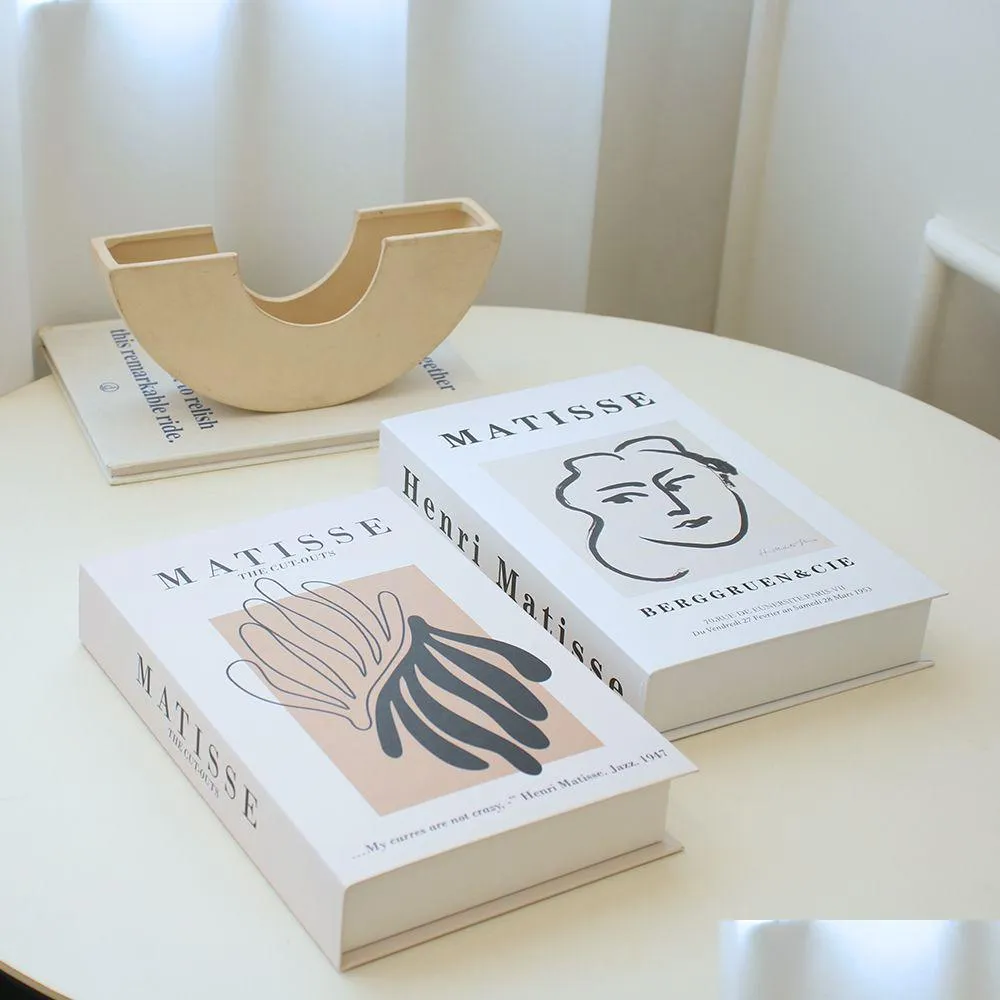 Objetos decorativos Estatuetas Mesa de centro de luxo Livros Caixa de armazenamento Moderna falsa para decoração Ediblesgummmies Dhszt