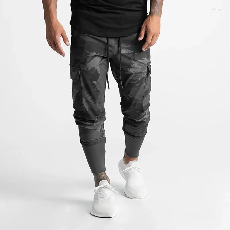 Herenbroek heren mode camuflage mannen trekkoord taille mager potlood voor sportkleding joggingbroek met zakken pantalones hombre