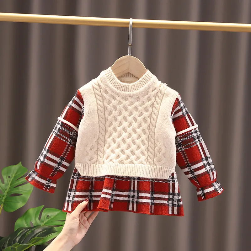 2022 new plaid stitching dress 2022 new plaid stitching dress