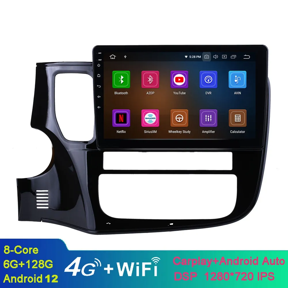 Navigazione GPS stereo per auto Android per Mitsubishi Outlander 2014-2017 con supporto Bluetooth USB WIFI SWC 1080P