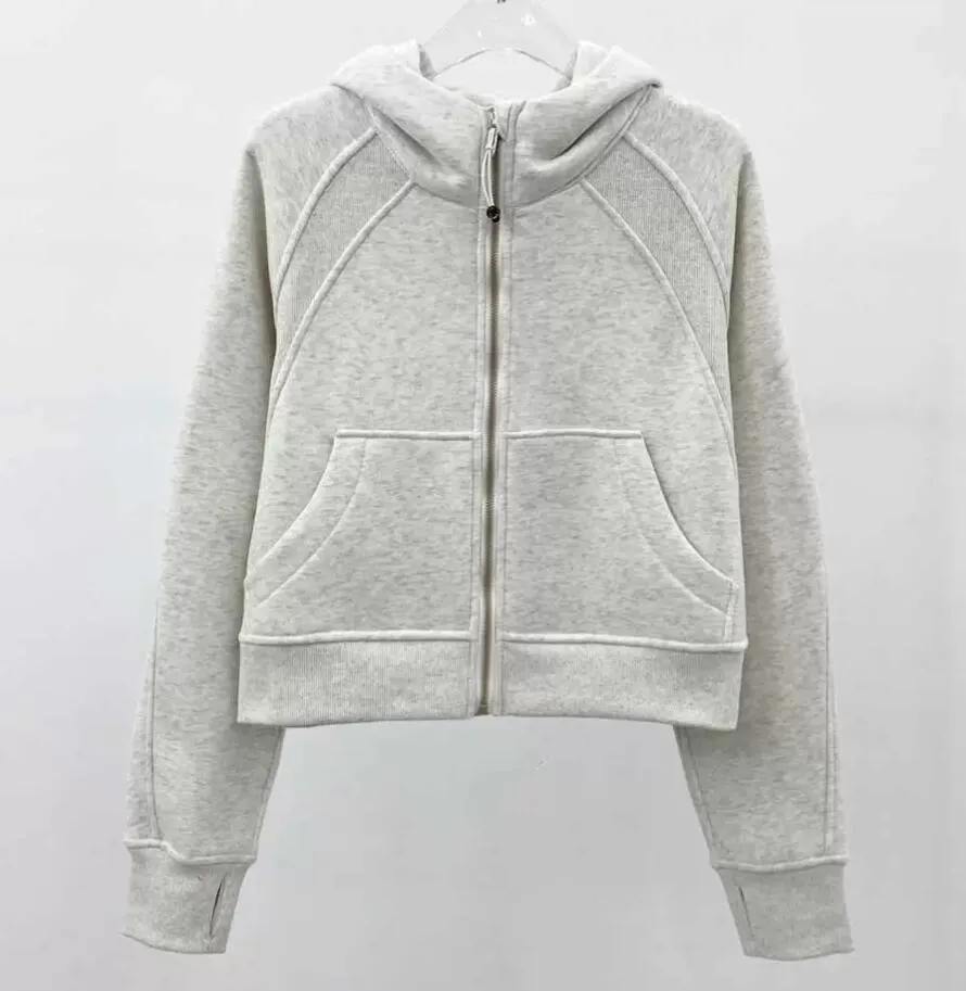 Lu-16 Scuba Hoodies Women's Yoga Sports Leisure Full Zip Jacket Plush Hoodie Gym Clothes Casual Running Fitness Coat443