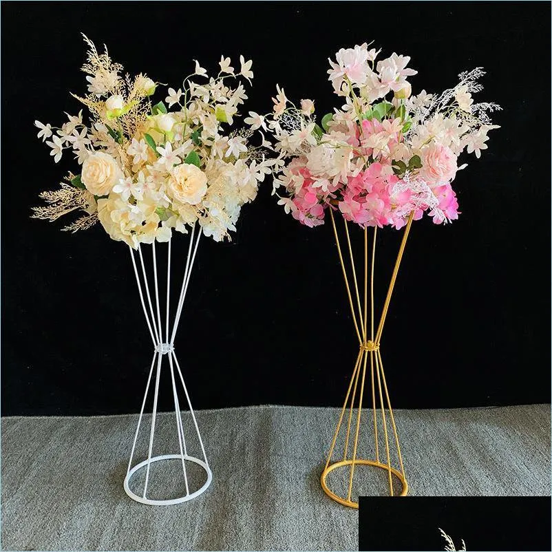 Party Decoration Wedding Props White Metal Iron Frame Flower Vase Stand för mittpunkt Heminredning Drop Delivery 2021 Garden F DHT85